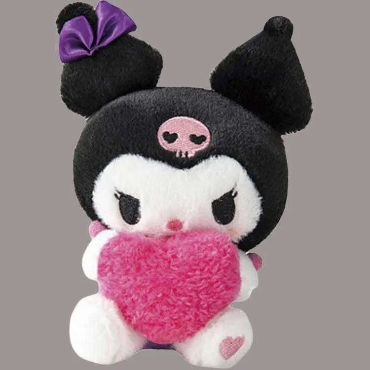 Sanrio Pink Heart Buddy Hug Collection Kuromi Hug Heart Style Dolls Plush Pendant 14.5cm Height-3
