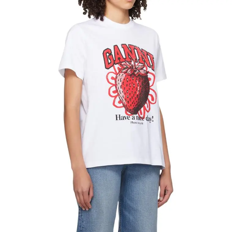 GANNI T Shirts Women's White-3