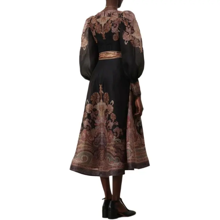 Zimmermann Illustration Structured Balloon Sleeved Maxi Dress-5