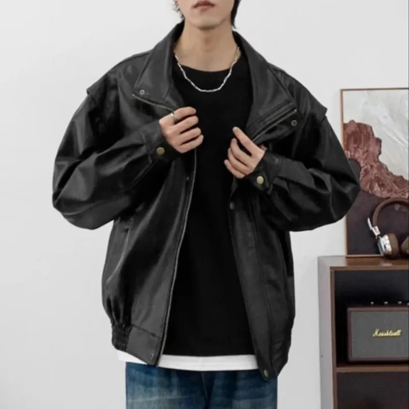 HLPT Leather Jacket Unisex Black-3