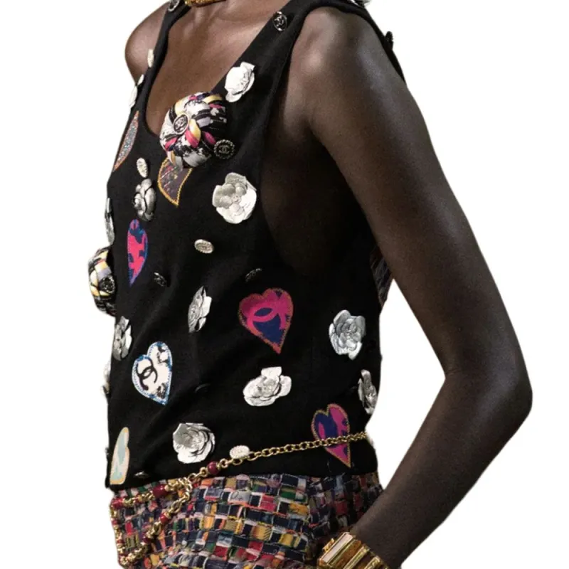 CHANEL Sleeveless Dresses Women's Black-2