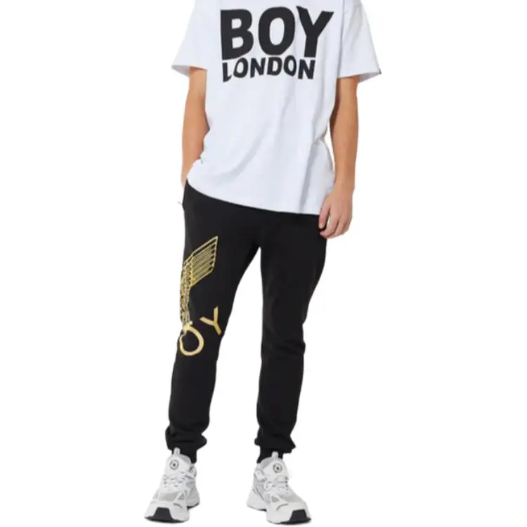 Boy London Casual Pants Unisex Black Gold-2