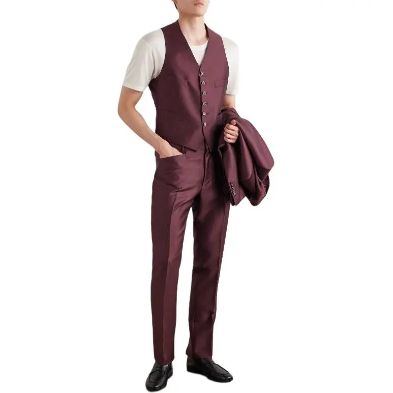 TOM FORD Tank Tops Men Burgundy-3