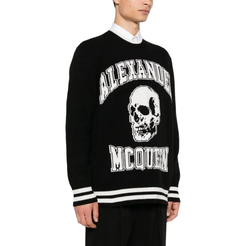 Alexander McQueen Logo Intarsia Crewneck Jumper-3