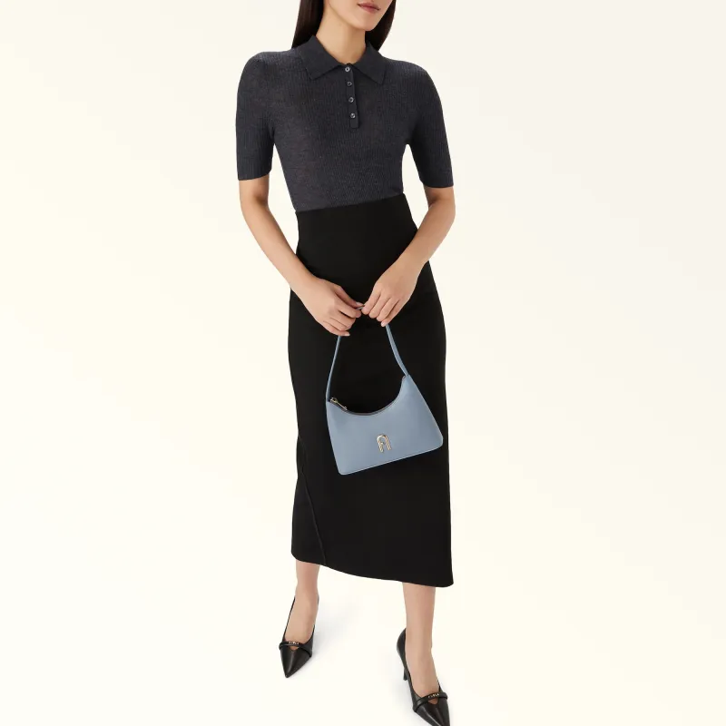 Furla Diamante Soft Calfskin Shoulder Bag, Handbag, Shoulder Bag Women's Sky Blue-2