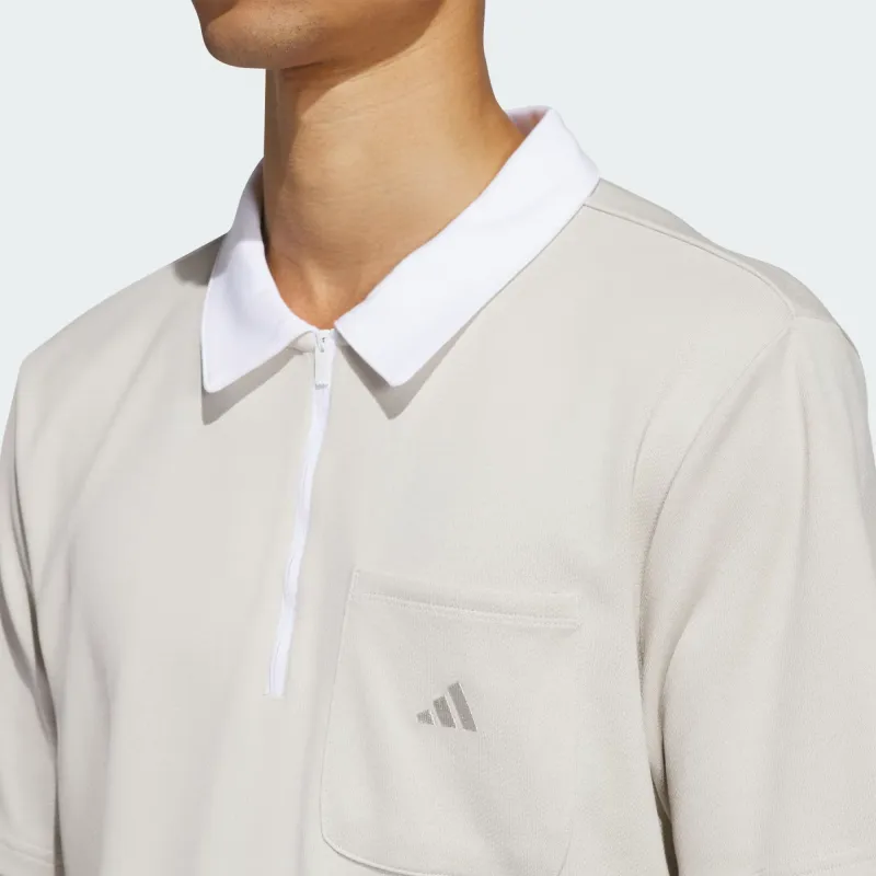 Adidas Free Shipping With AdiClub Essentials Quarter Zip Polo Shirt-4