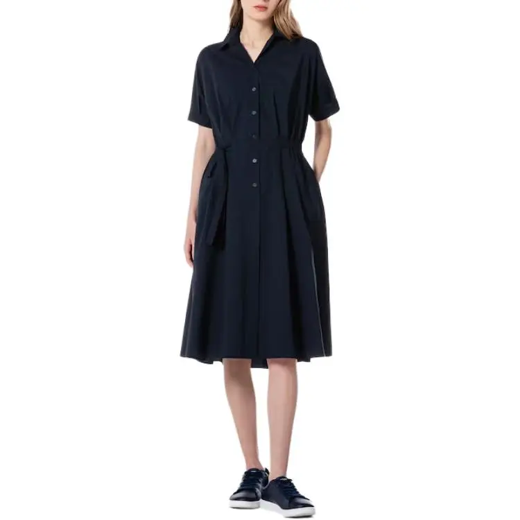 LACOSTE Short Sleeved Dresses Women's Marine Blue-3