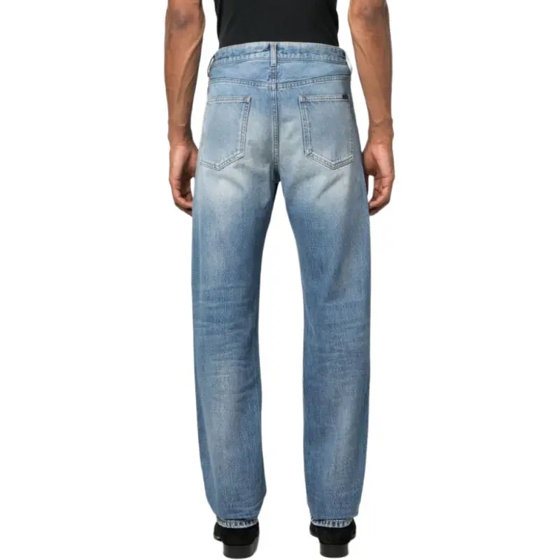 SAINT LAURENT Button Detailed Straight Leg Jeans-2