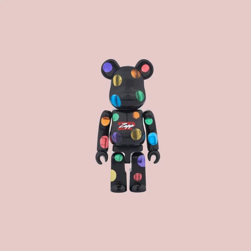 BE@RBRICK 100% Transparent Multicolor Spot, Black Trendy Figures 7cm-2