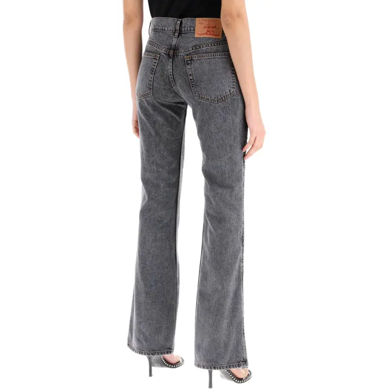 Y/Project Faded Effect Flared Jeans-4