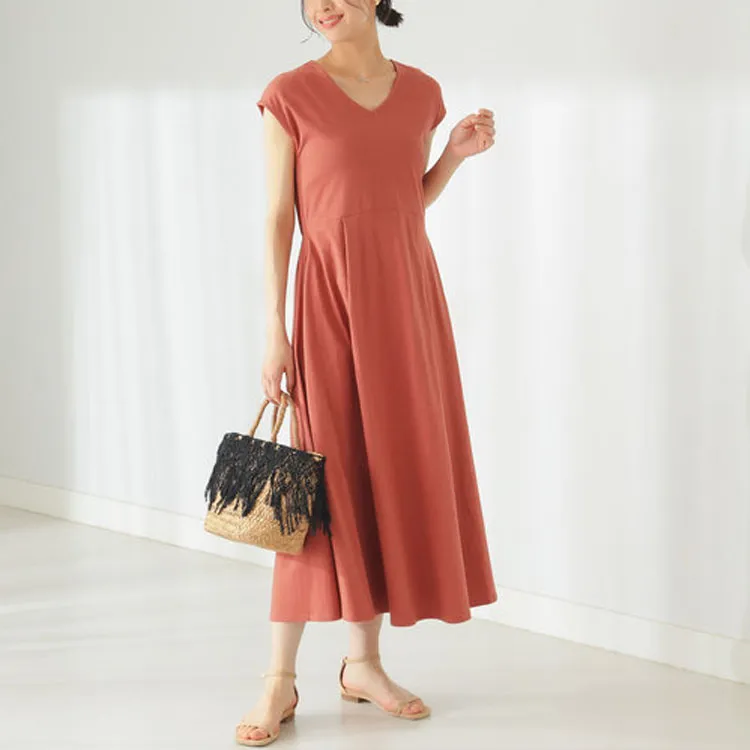 Beams Slip Dresses Women's Terracotta Red-1