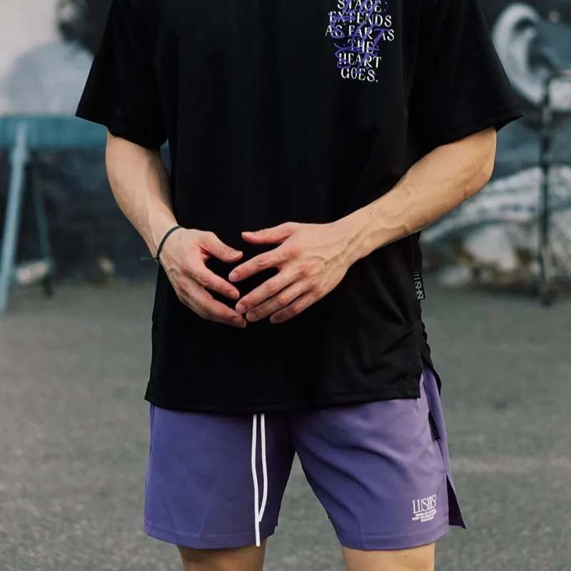 LUSHISI Basketball Shorts Unisex Purple-2