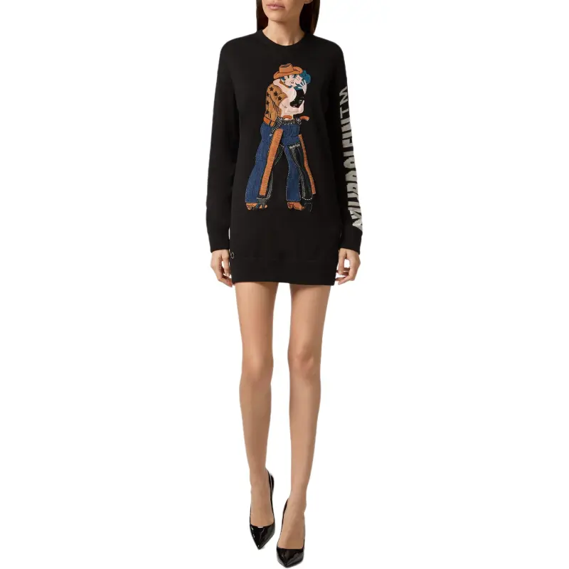 PHILIPP PLEIN Long Sleeved Dress Women's Black-2