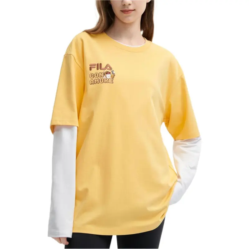 FILA T Shirt Unisex Wheat Wave Yellow-2