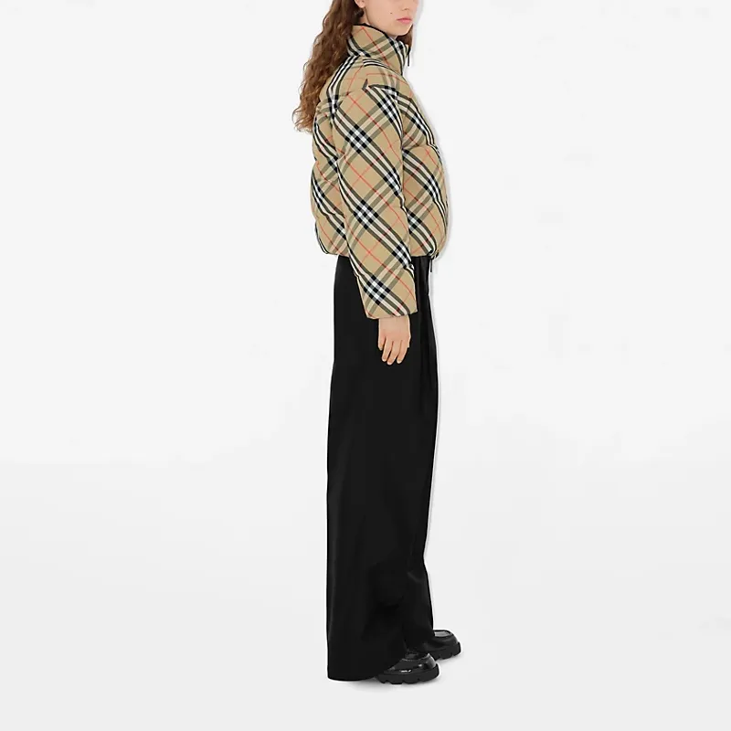 Burberry Checked Zip Up Reversible Down Jacket-3