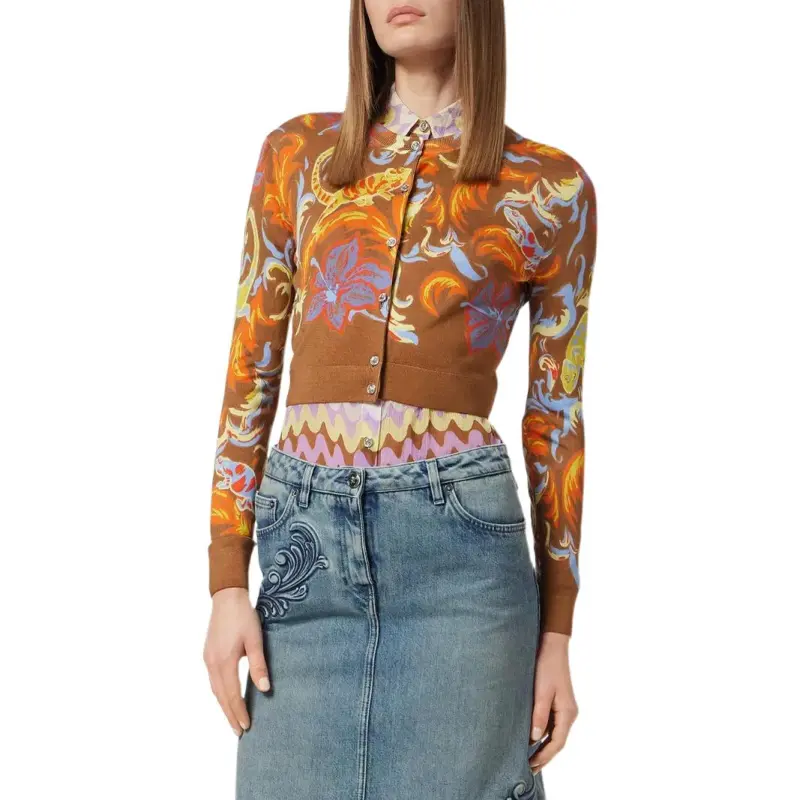 VERSACE Exotic Barocco Cropped Cardigan-2