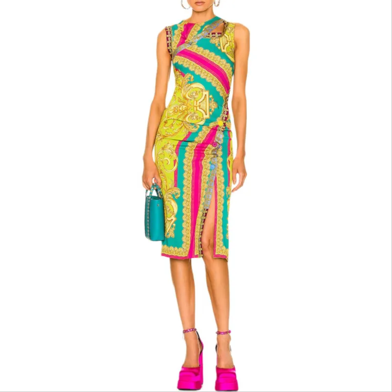 VERSACE Sleeveless Dress Women's Multicolor-2