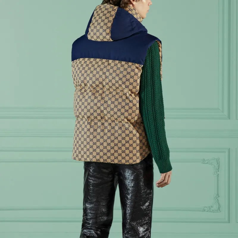 GUCCI Gg Canvas Down Vest With Detachable Hood-3