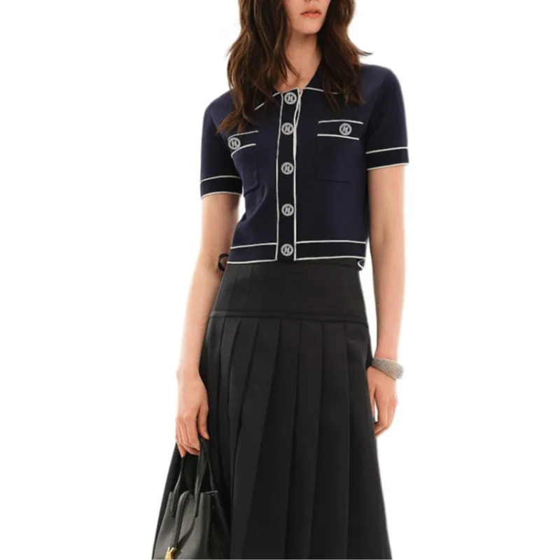 KARL LAGERFELD SS25 Knitwear Women's Navy Blue-3
