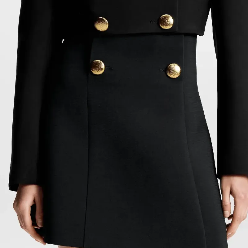 LOUIS VUITTON Hammered Button Skirt-3