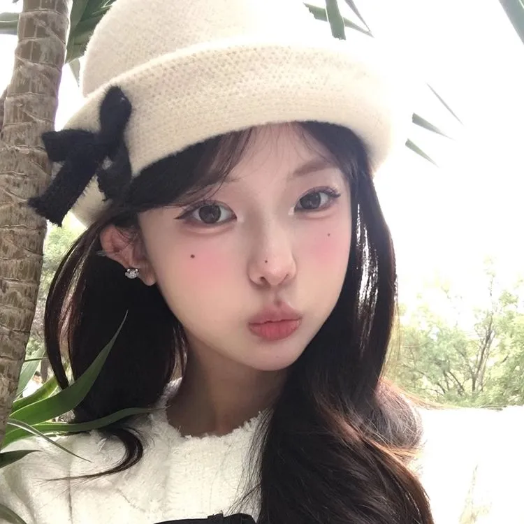 Peach Tea Rabbit Fur Blend Bucket Hats Women's-1