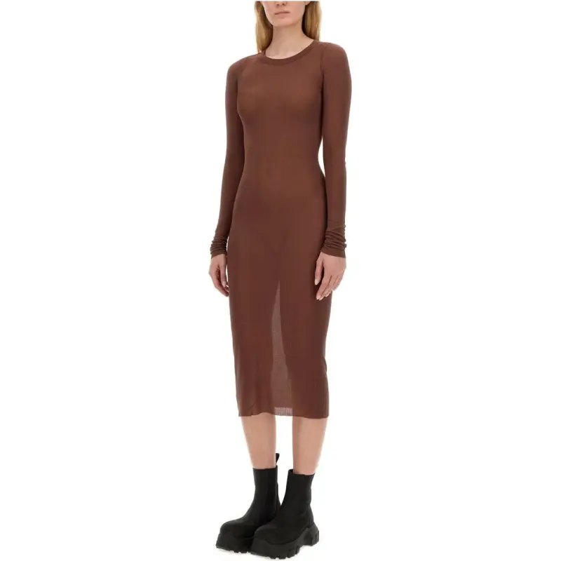 RICK OWENS/RO Long Sleeved Dresses Women's Brown-2