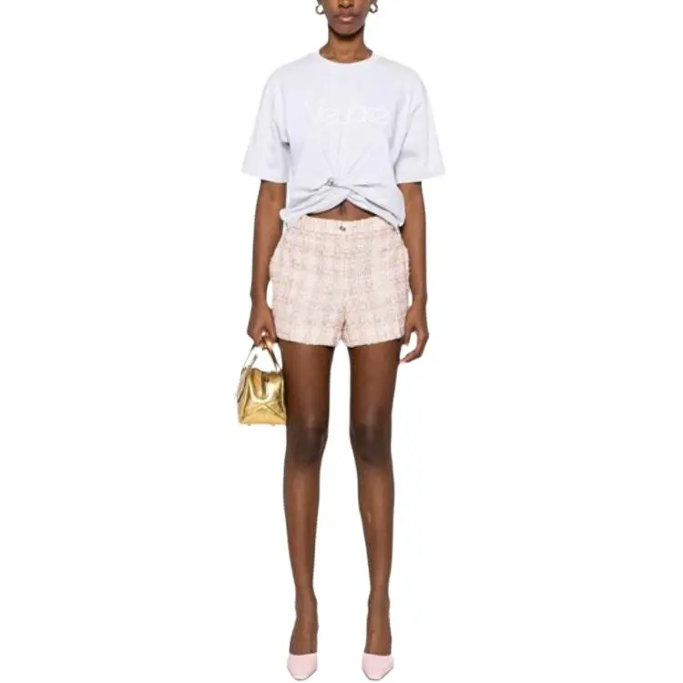 VERSACE Lurex Thread Tweed Shorts-1