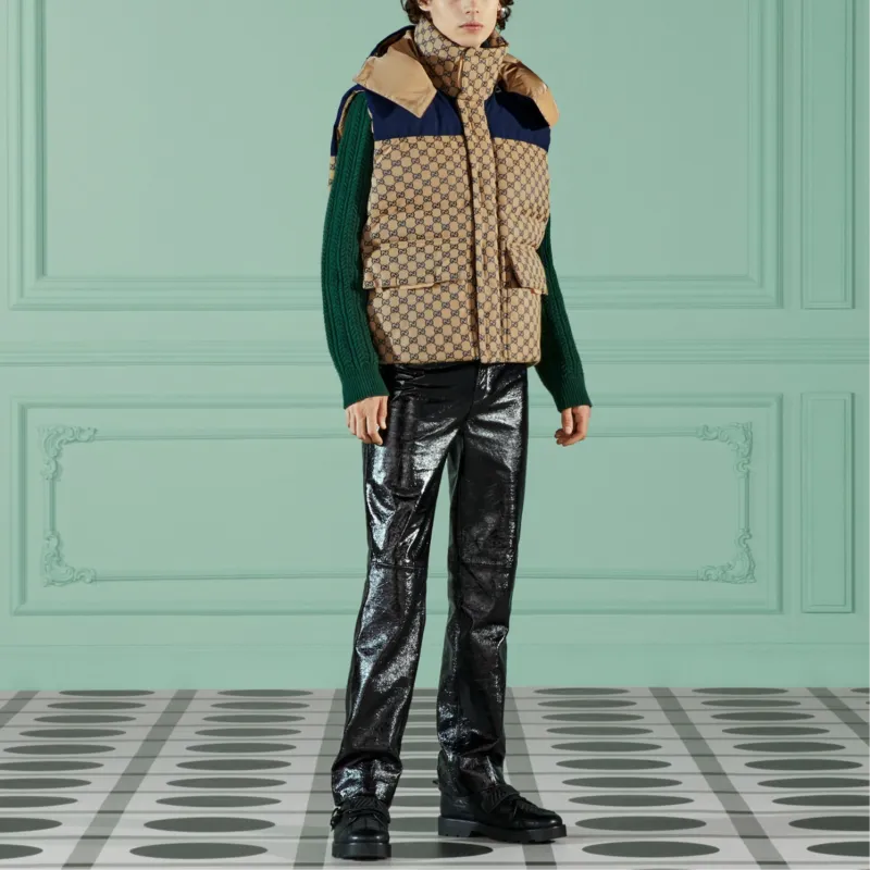 GUCCI Gg Canvas Down Vest With Detachable Hood-1