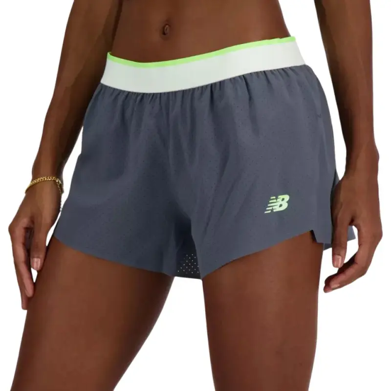 New Balance Race Day Split Casual Shorts Women's Gray-2