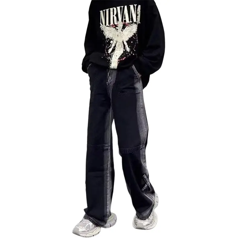 MGXEK Jeans Unisex Black Gray Color-2