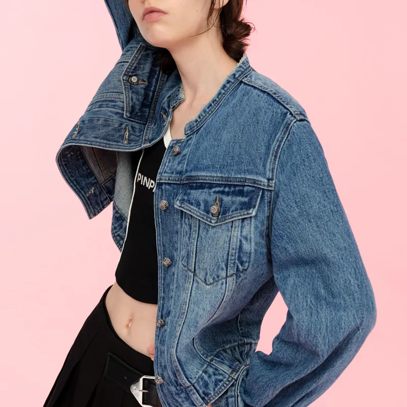 PP Denim Jackets Women's Blue-3