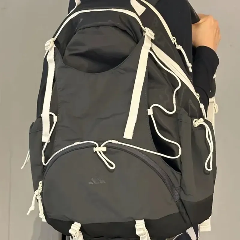 Adidas Recycled Polyamide Backpack Medium Size Unisex Carbon Black-3