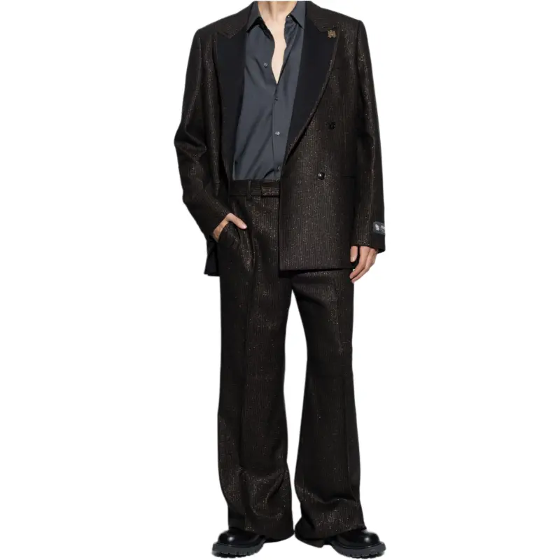 AMIRI Lurex Striped Double Breasted Blazer-1