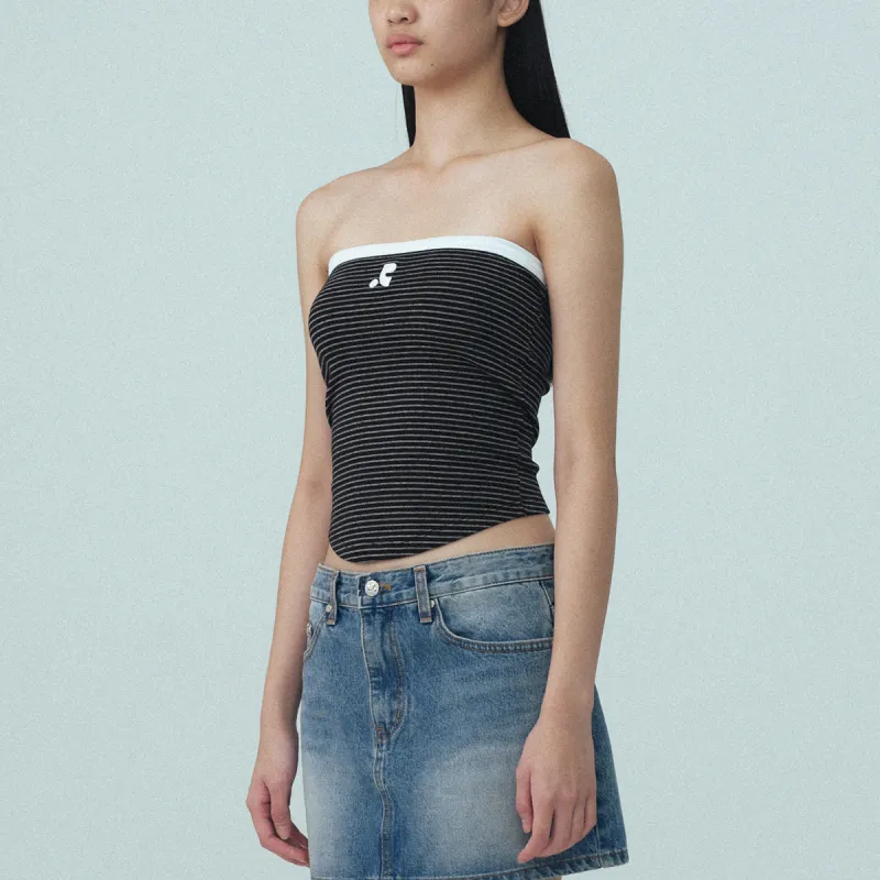 Rest&Recreation SS25 STRIPE TUBE TOP Strapless Top Women's Black-4