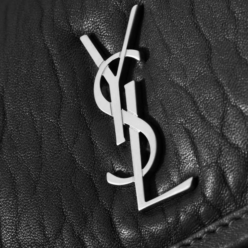 SAINT LAURENT Niki Grained Sheepskin Crossbody Bag Shoulder Bag Men's Black-5