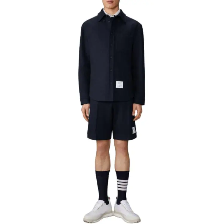 THOM BROWNE Herringbone Button Up Overshirt-2