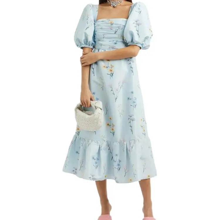 Self portrait SS22 Short Sleeved Dresses Women's Blue-0