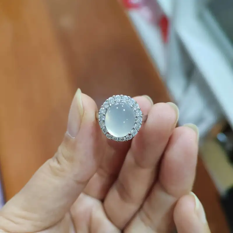Gifts Chalcedony Jade Rings Unisex-3