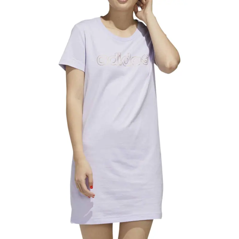 Adidas Short Sleeved Dress Women's Purple-1