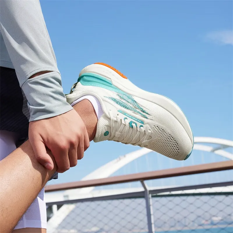 361° Durable Breathable Low-Top Running Shoes Men's White Green-2