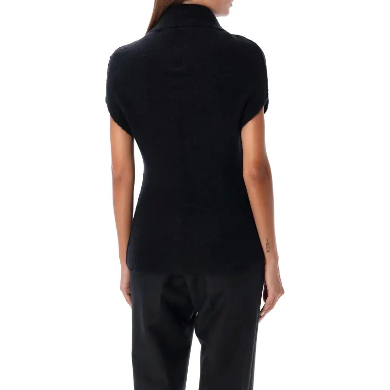 RICK OWENS Short-Sleeved Cowl Neck Jumper-1