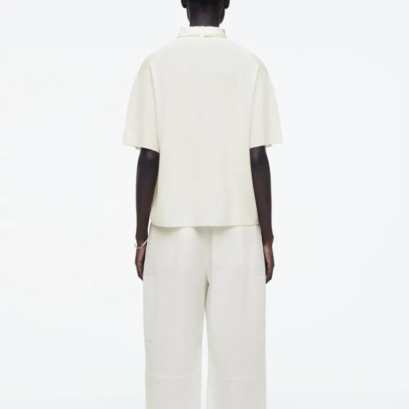 COS Drop Shoulder Sleeve T Shirt Women's Ivory-4