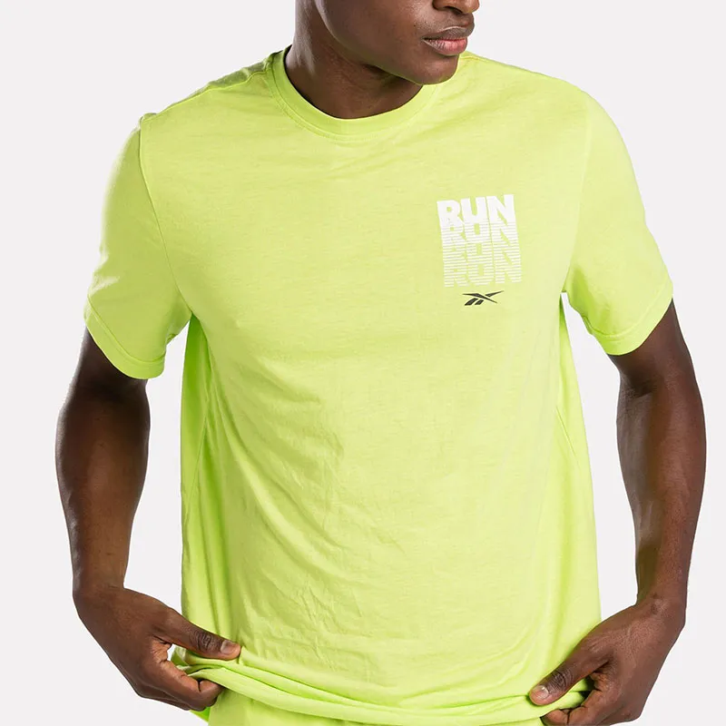 Reebok Running Graphic T-Shirt Men's Lime Green-4
