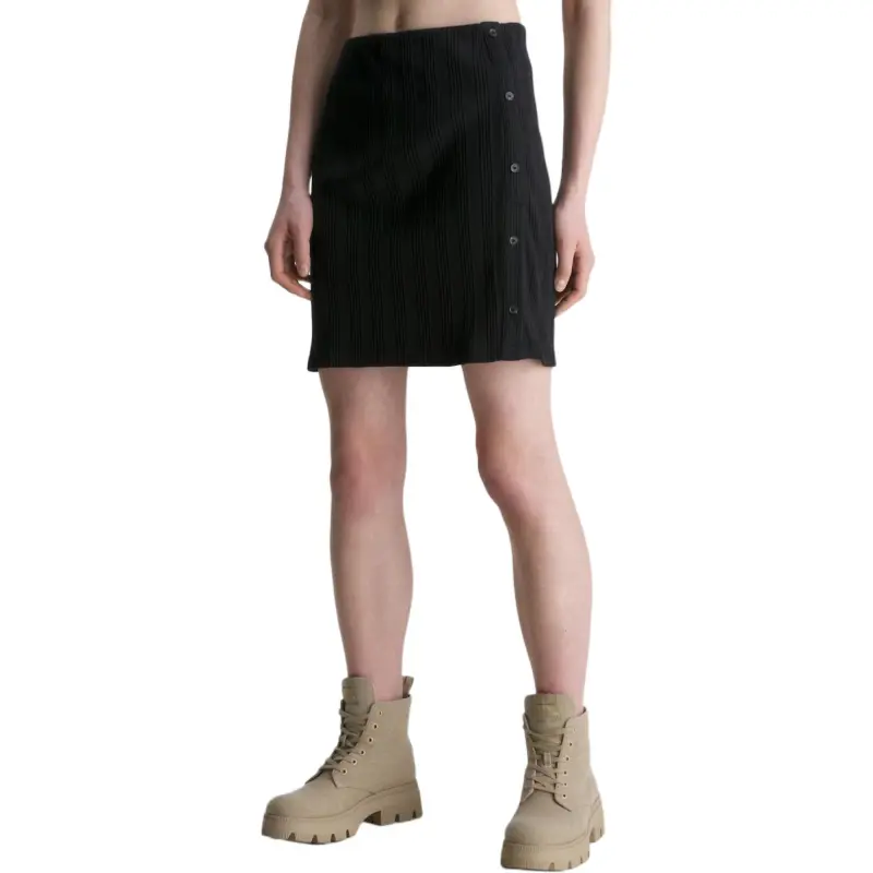 Calvin Klein Logo patch Cotton Skirt-2
