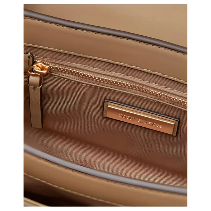 TORY BURCH Fleming Calfskin Crossbody Bag Shoulder Bag Small Size Women's Brown-4