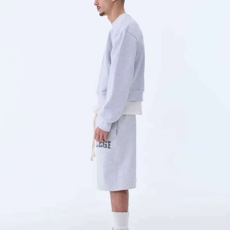RECTO SS24 MENS LLEGE LOGO SWEATSHIRT Sweatshirt Men's Melange Grey/Mixed Color Gray-3
