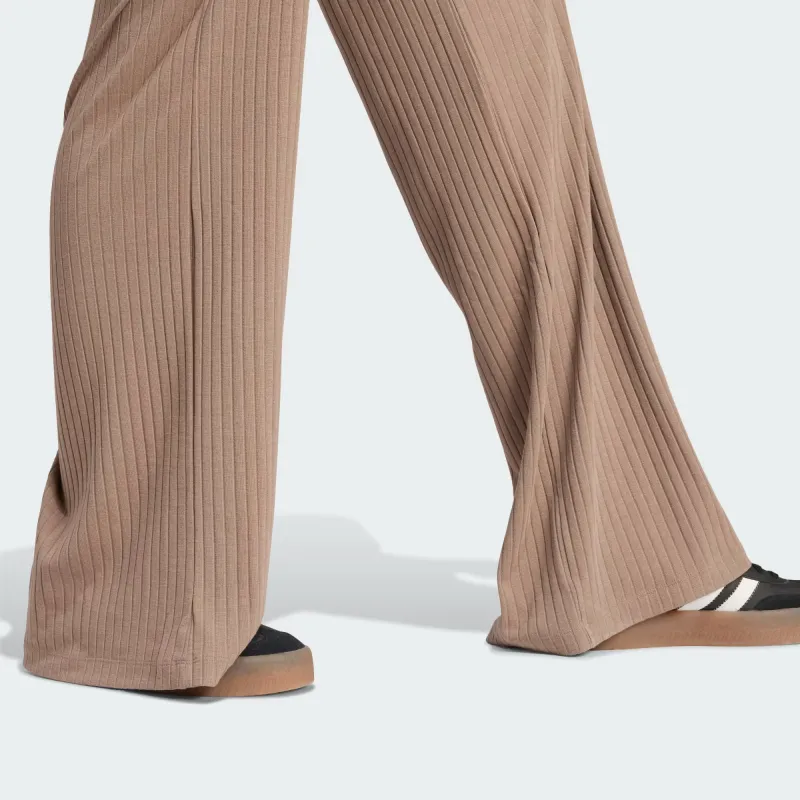 Adidas Women's Essentials Wide Rib Pants Trace Brown-4
