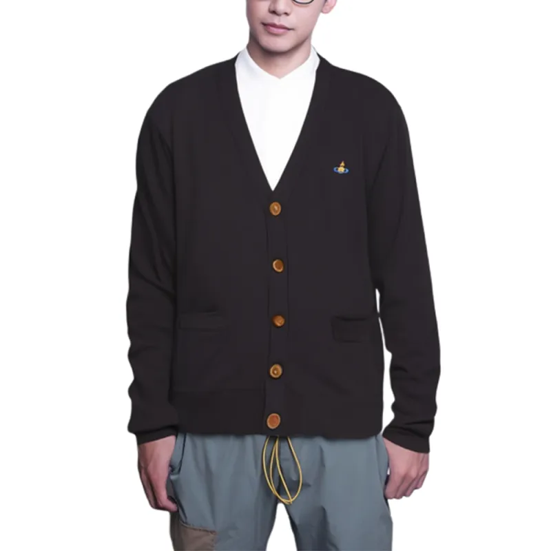 Vivienne Westwood Orb Logo Embroidered V Neck Cardigan-4