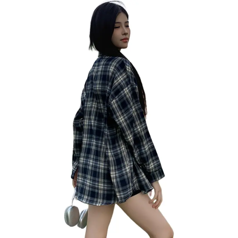 Wen Shan Shirts Women's Blue Plaid-1