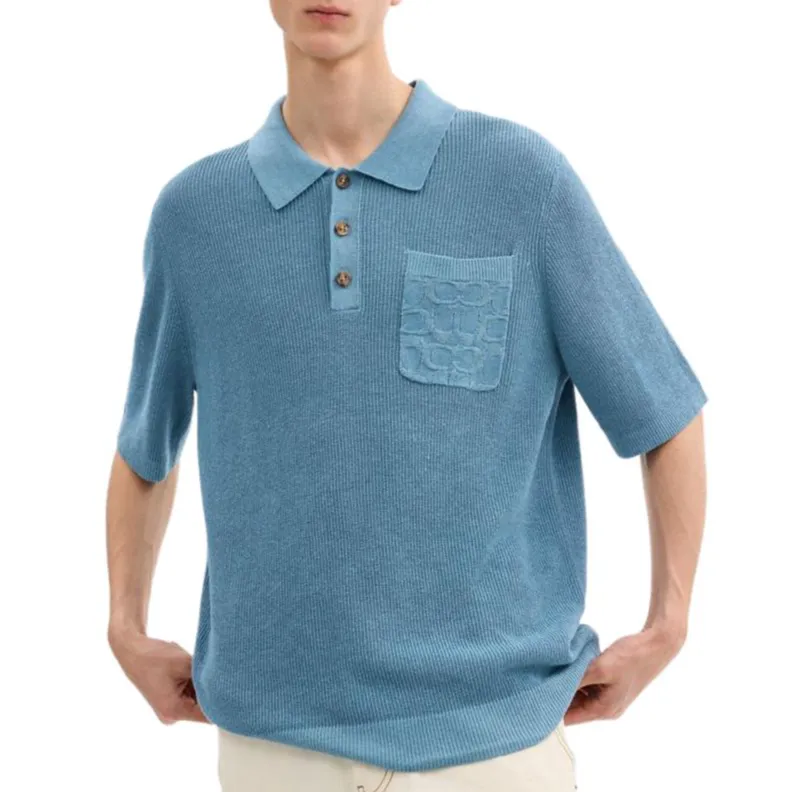COACH SS25 Polo Shirt Men's Blue-1